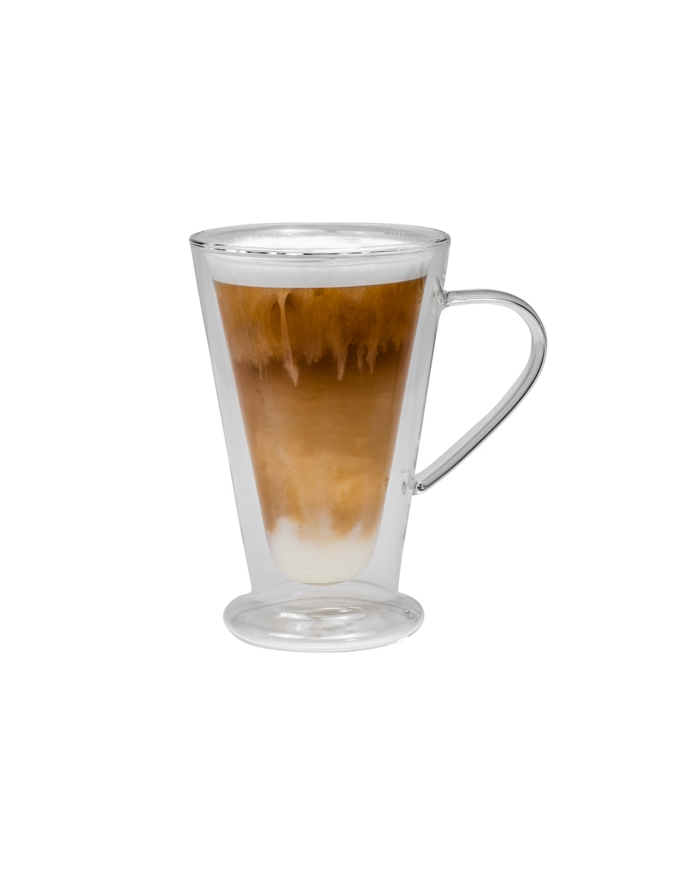 Set of 2 cappuccino glass cups 325ml - 1