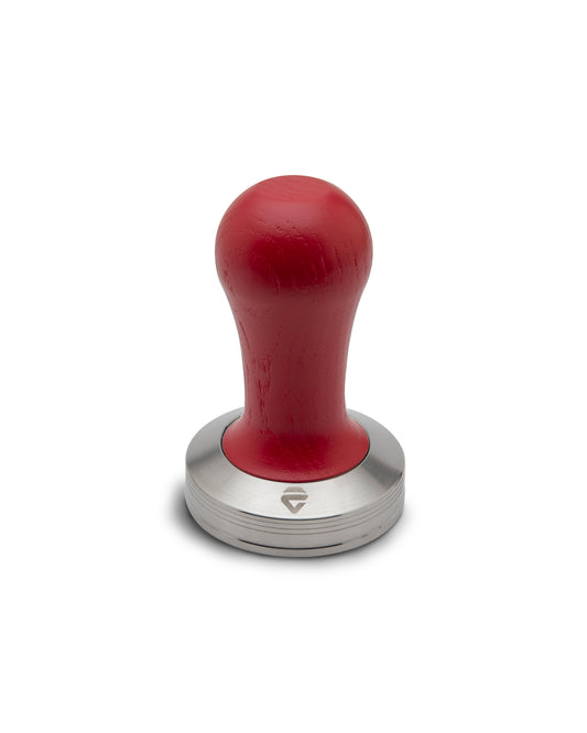 Stainless steel tamper with red wooden handle LELIT